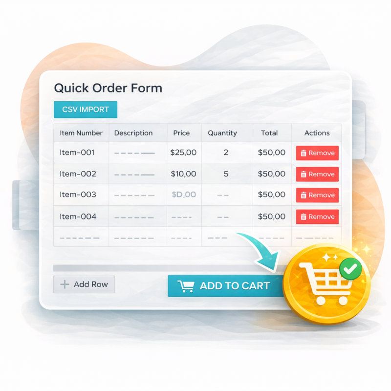 Schnellbestellformular, für B2B‑ und Großbestellungen