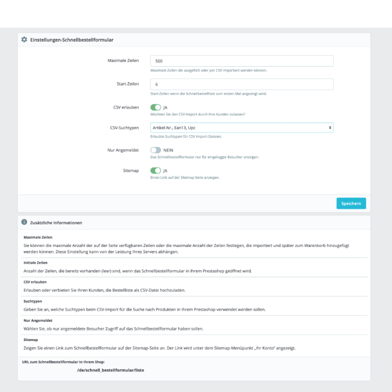 Schnellbestellformular, für B2B‑ und Großbestellungen
