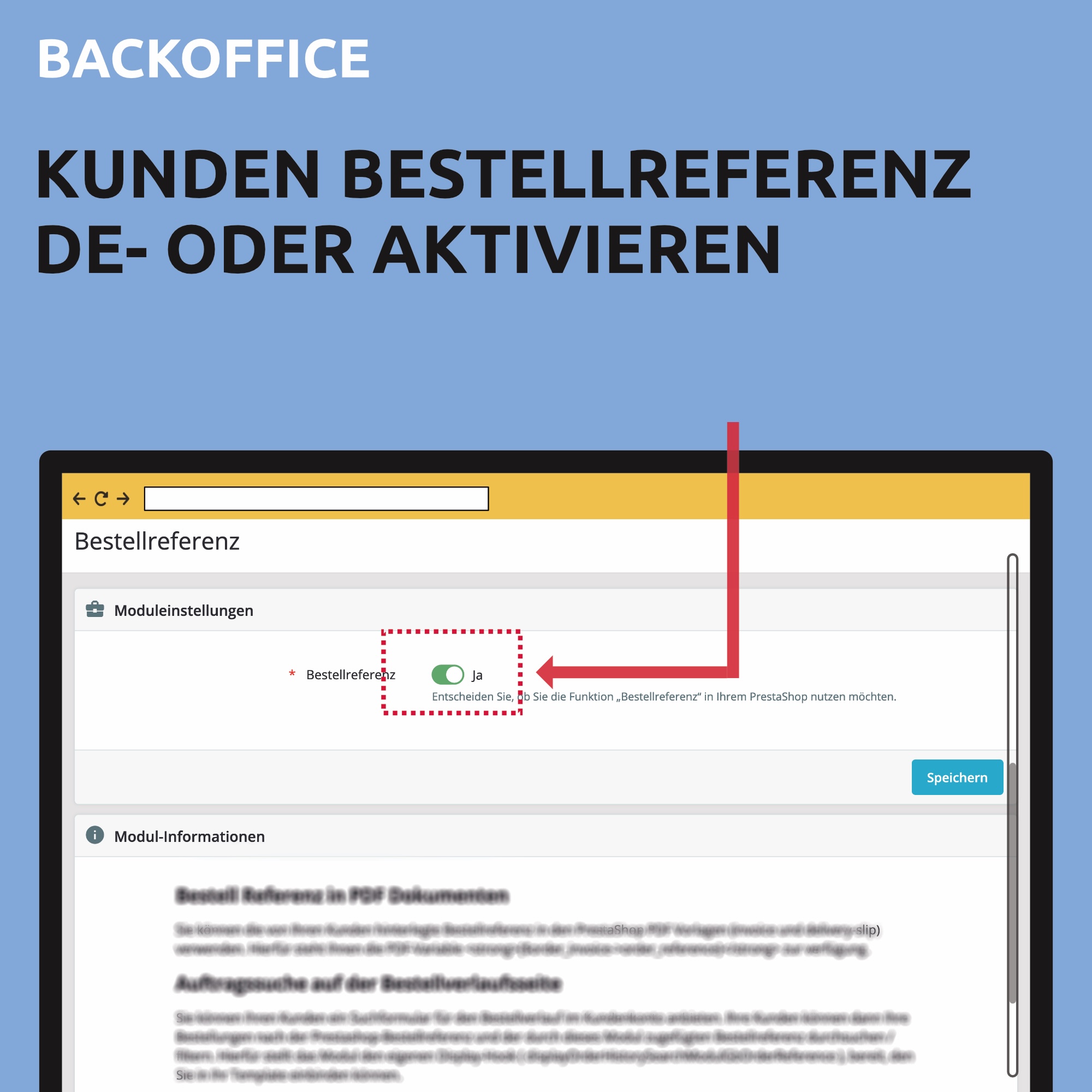 Prestashop Kunden Bestell Referenz im Checkout - Admin Einstellungen