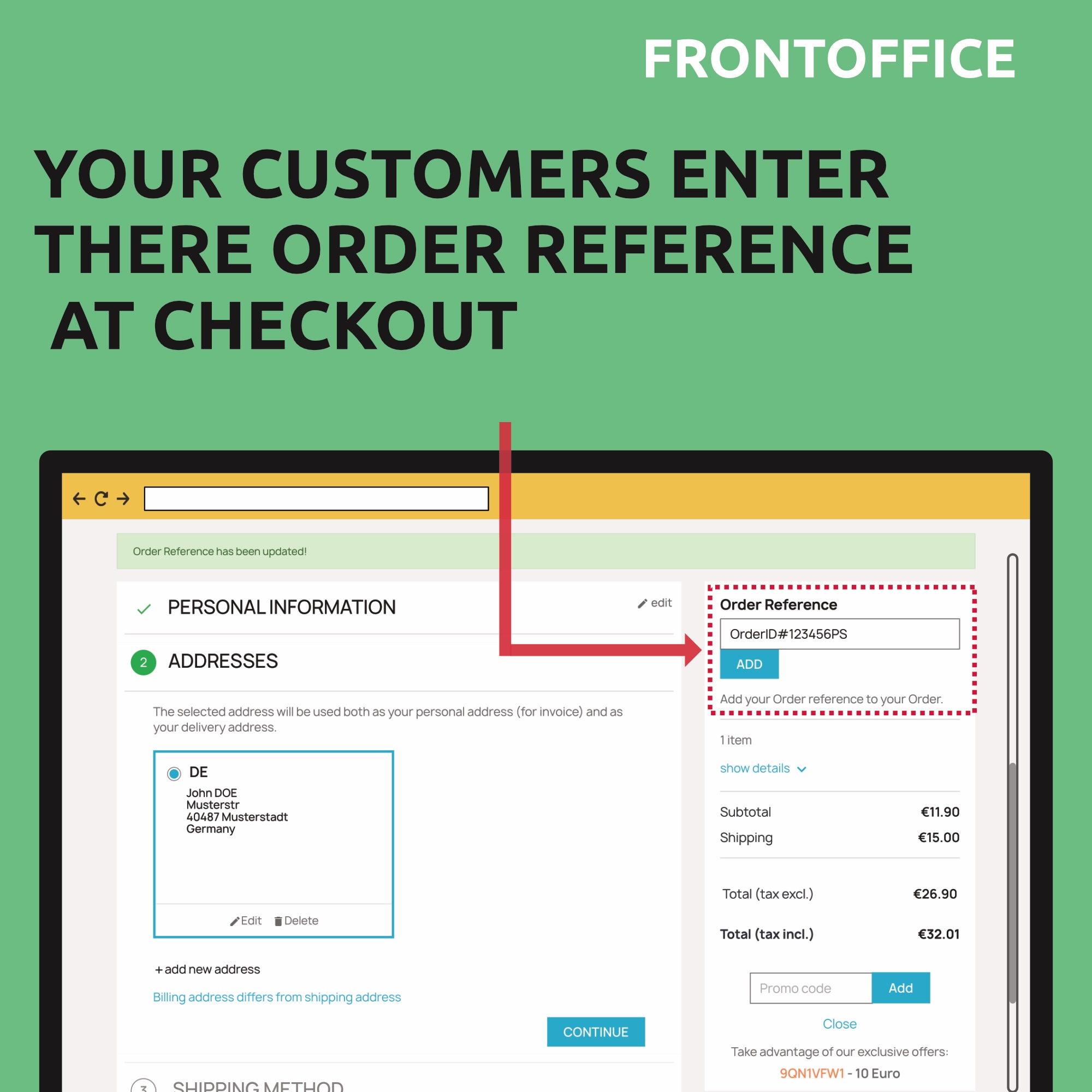 PrestaShop Customer Order Reference in Checkout - Cart