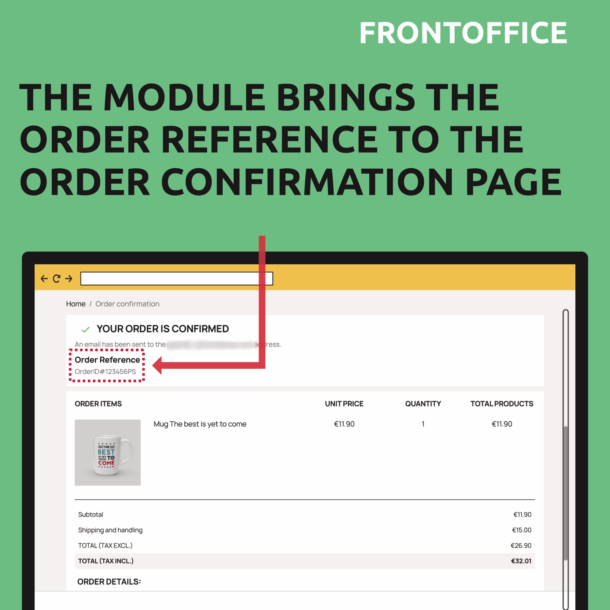 PrestaShop Customer Order Reference in Checkout - Order Confirmation